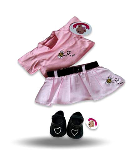 Build Your Bears Wardrobe Teddybär-Kleidung, Bienen-Outfit und Schuhe, passend für Build a Bear (pink)