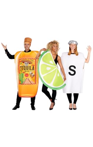 ORION COSTUMES Unisex Adults Tequila Lime and Salt Novelty 3 in 1 Fancy Dress Costumes