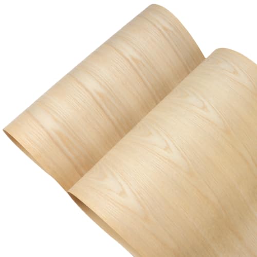 Aibote Natürliche Weiße Eiche Holz Furnier Möbel Restaurierung Blätter(60x250CM) Holz DIY Material für Lautsprecher Vitrine Schränke Tisch Regale Küche