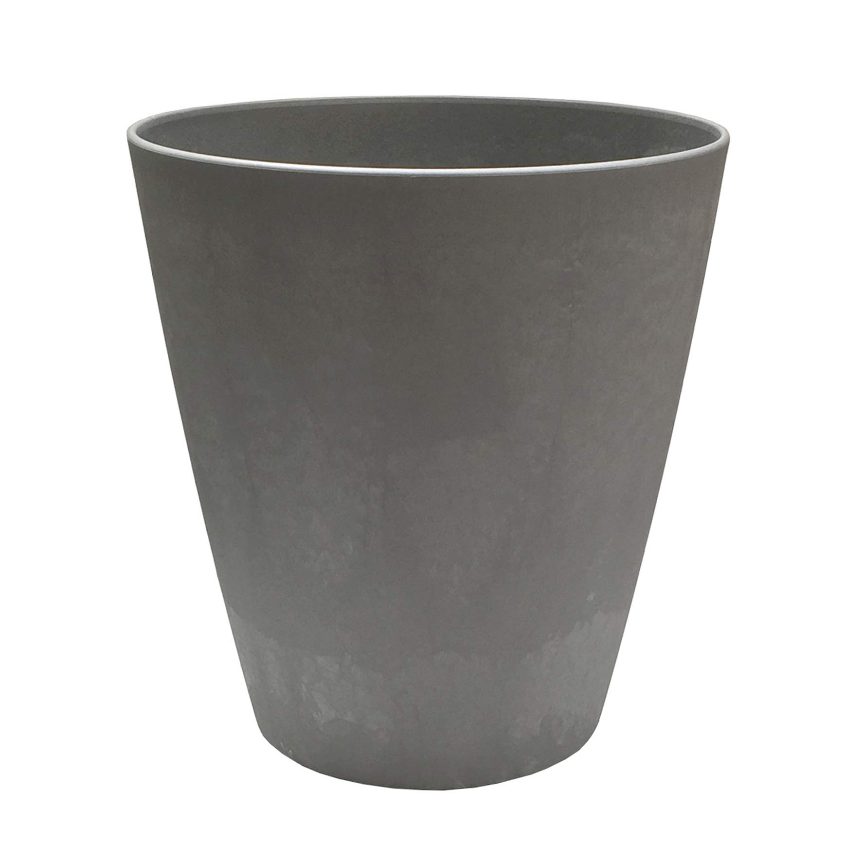 POETIC - Runder Blumenkübel - Ø37,9 x H41 cm - 30 Liter - Für den Innenbereich - Stöpsel mit Überlauf - Aus robustem Kunststoff - Farbe Zement - 5 Jahre Garantie