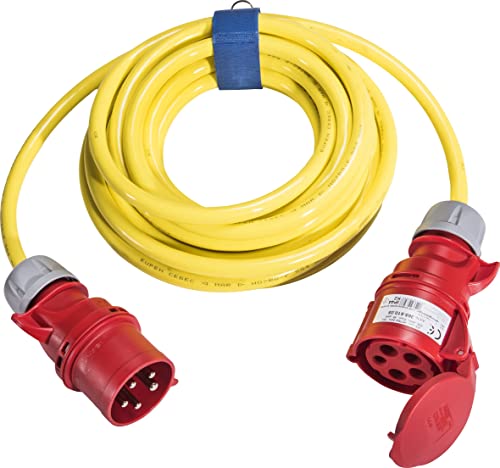 SIROX® CEE-Verlängerung, 32 A, H07BQ-F Leitungsfarbe gelb, Länge 25 m, Phasenwender ja