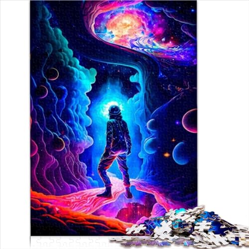 Puzzlespiele, Astronaut im Weltraum, 1000-teiliges Erwachsenenpuzzle, Holzpuzzle für Erwachsene, Puzzle für Kinder und Erwachsene ab 9 Jahren, 1000 Teile (50 x 75 cm)