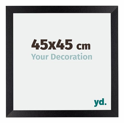 yd. Your Decoration - 45x45 cm - Bilderrahmen von MDF mit Acrylglas - Ausgezeichneter Qualität - Schwarz Matt - Antireflex - Fotorahmen - Mura.