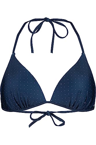 Maloja W Eisenaum. Bikini Top Blau - Modisches schnelltrocknendes Damen Bikini Oberteil, Größe M - Farbe Midnight Dotgri