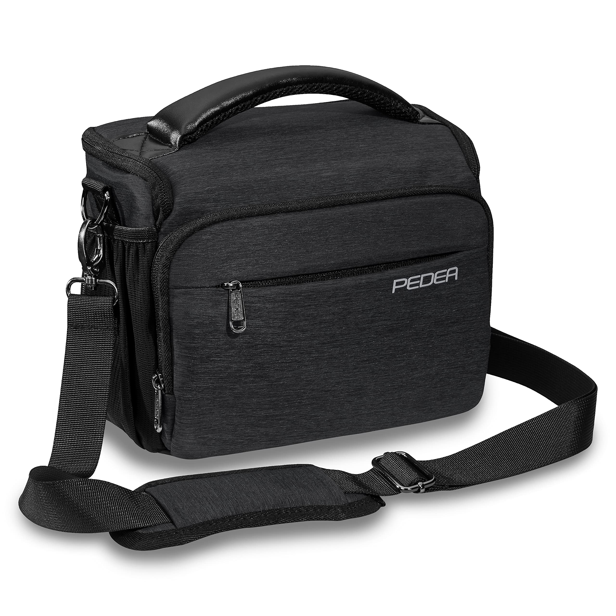 PEDEA DSLR-Kameratasche *Noble* Fototasche für Spiegelreflexkameras mit wasserdichtem Regenschutz, Tragegurt und Zubehörfächern, Gr. XL anthrazit