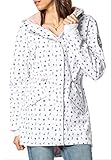 Sublevel Damen Softshell-Jacke Kurzmantel mit Kapuze & Print white L