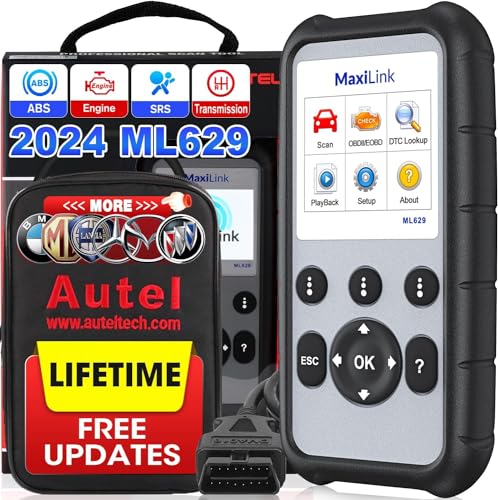 Autel MaxiLink ML629 OBD2-Automobilscanner, 2023 Neuestes Modell, Aktualisiert von AL619, ML619, Auto-Codeleser, Motor Prüfen, ABS, SRS-Getriebe, Diagnose-Scan-Tool mit Automatischer Fahrgestellnummer