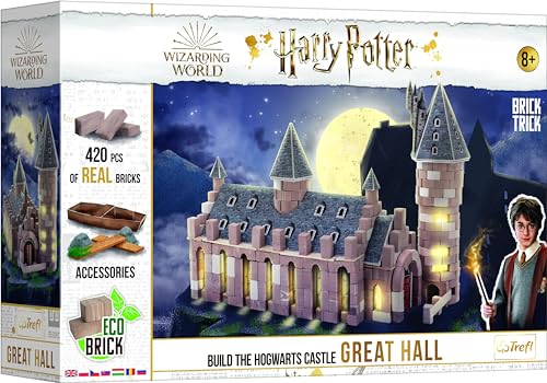 Trefl Brick Trick Bauen aus Zegel - Great Hall, Große Sale - Harry Potter, Hogwartt, Magieschule, EKO Zehrenbausteine DIY Über 410 Zegel, Wiederverwendbar, Kreativset für Kinder ab 8 Lat