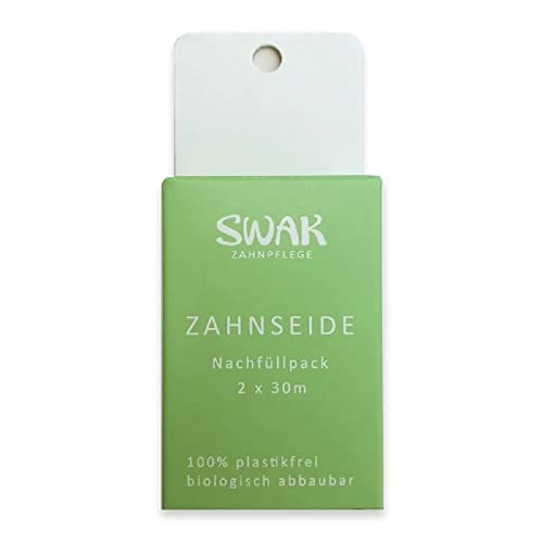 Swak Zahnseide "Plastikfrei" - Nachfüllpack 2 x 30m (3er Pack)