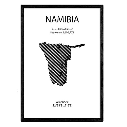 Namibia Poster, gerahmt, Landschaften und Kontinente der Welt, A3