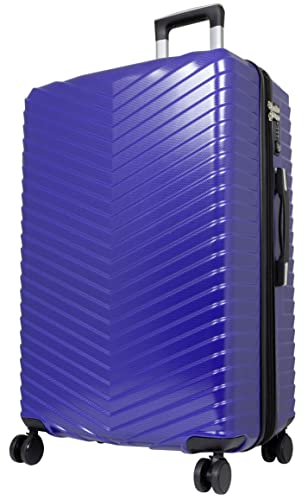 Trendyshop365 Hartschale Koffer-Set Meran 3-teilig 4 Rollen TSA Schloss (Blau, Reisekoffer - Größe L)