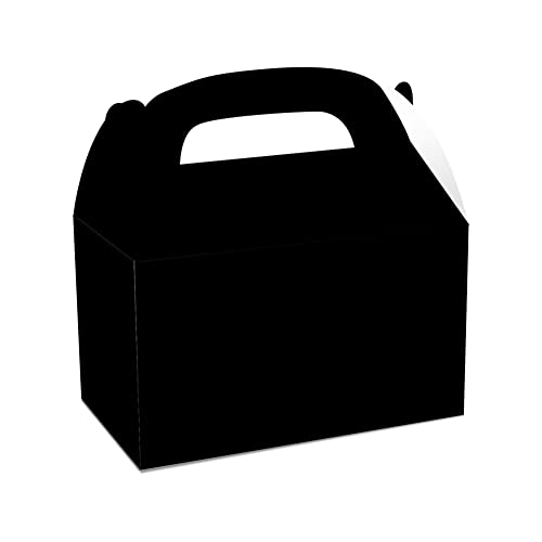 Widybord 48er-Pack Weiße Leckerli-Geschenkboxen Aus Giebelpapier für Geburtstagsfeiern, 6 X 3,5 X 3,5, Schwarz
