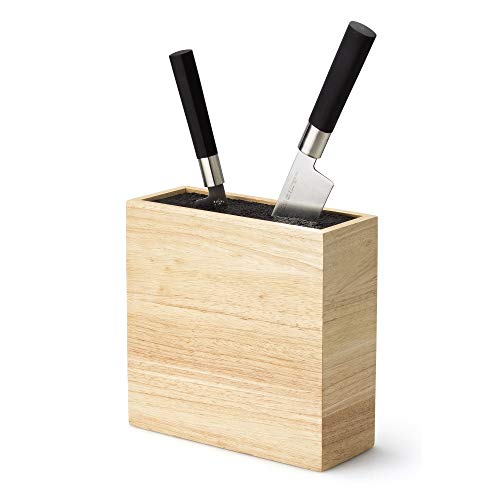 Continenta Messerblock mit flexiblem Einsatz 22 x 9 x 21,5 cm MIT Gravur (z.B. Namen) - Messer-Block aus Holz unbestückt ohne Messer