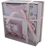 Baby-Geschenkset, 0–3 Monate, in Geschenkbox, 4-teilig,erhältlich in blau, pink, zitronengelb oder weiß. Gr. Neugeborene, Pink set