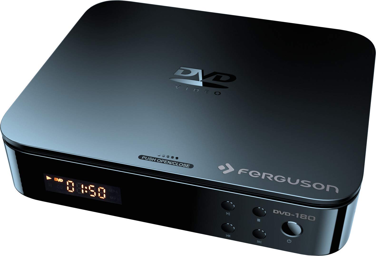 Ferguson DVD-180 ist EIN DVD-Player, der es Ihnen ermöglicht, Sich Videos in Full HD anzuschauen, Digitale MP3-Musik zu hören und JPEG-Bilder in der Full-HD-Auflösung auf Ihrem Fernseher zu Zeigen.