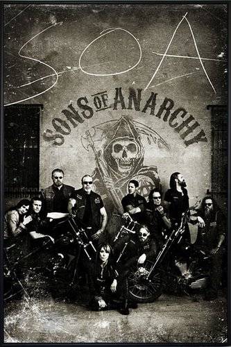 Close Up Sons of Anarchy Poster Vintage (93x62 cm) gerahmt in: Rahmen schwarz