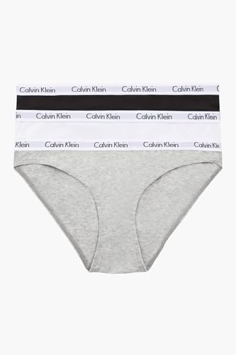 Calvin Klein Damen Carousel Slip, 3er Pack, Grau/Weiß/Schwarz, Gr. S