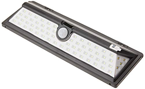 Jandei - Solar LED-Wandleuchte. Hohe Leistung. Lithium-Ion Batterie. 65 LEDs. 6000K (kaltes Licht) und IP64 für Außenbereich.