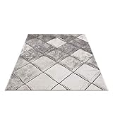 carpet city Teppich Wohnzimmer - Skandi-Stil Meliert 80x150 cm Grau - Moderne Teppiche