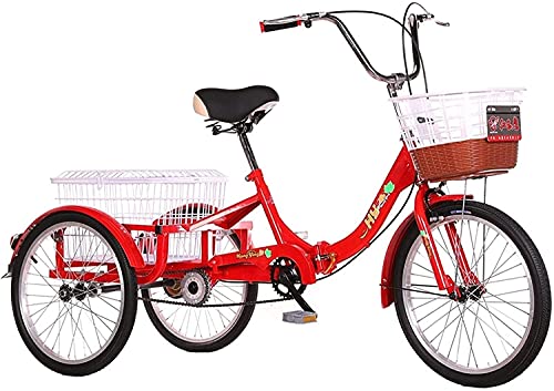 UYSELA Outdoor Sports Scooter Erwachsene Dreirad 3-Rad-Cruiser-Trike-Bikes, Erwachsenen-Dreirad Dreirad-Trike Für Senioren Frauen, Familien-Gemüsekorb-Auto Manpower Human Bicycle Mit Ca