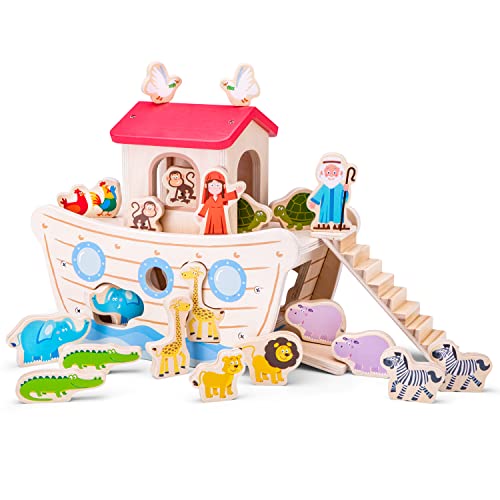 New Classic Toys Steckspielzeug Formensortierpiel Arche Noah, aus Holz