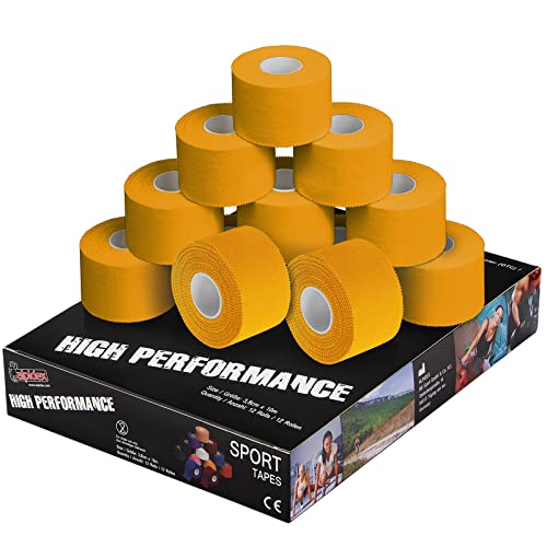 ALPIDEX 12 x Sport-Tape 3,8 cm x 10 m in 10, Farbe:gelb