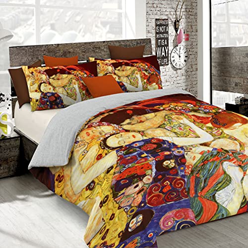Sogni D'autore Italian Bed Linen Bettbezug, Doppelte, 100% Baumwolle, Multicolor SD58, DOPPEL