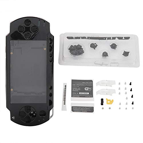 fasient Full Housing Case Cover Kit für PSP 1000, Ersatz für Gehäusedeckel Full Shell Housing Set mit Buttons Kit für PSP 1000 Replacement Shell(Schwarz)
