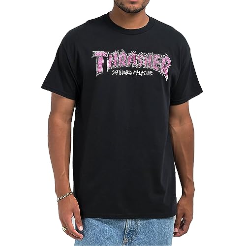 Thrasher Men's Brick Black Short Sleeve T Shirt L