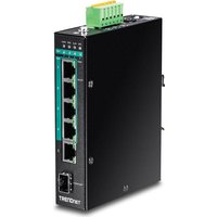 TRENDnet TI-PG541I - Switch - verwaltet - 4 x 10/100/1000 (PoE+) + 1 x 10/100/1000 + 1 x Gigabit SFP - an DIN-Schiene montierbar - PoE+ (TI-PG541I)