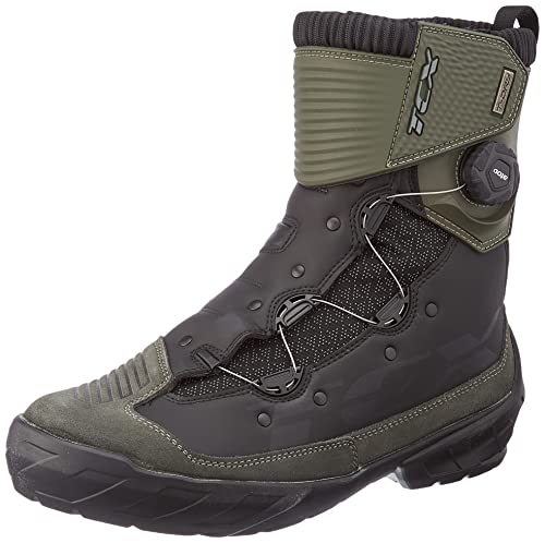 TCX Herren Infinity 3 Mid Wp Motorcycle Boot, Black Military Green, 45 EU