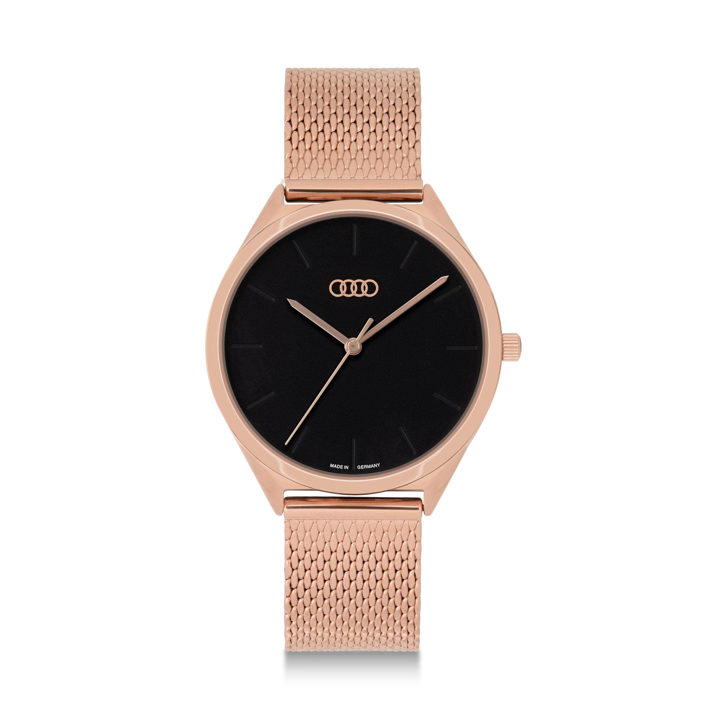 Audi collection 3102200400 Armbanduhr Damen Uhr, roségold/schwarz