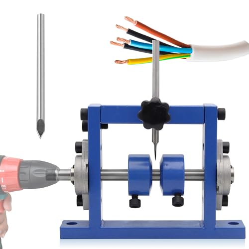 Mxmoonant Abisoliermaschine für φ1-25mm Kabel, Abisolierwerkzeug, Bohrer anschließbar, mit 1 Ersatzklinge für das Recycling von Kupferschrott (1 Messer)