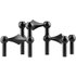 Stoff Nagel Kerzenhalter, Metall, schwarz, 6,5 x 10,2 cm
