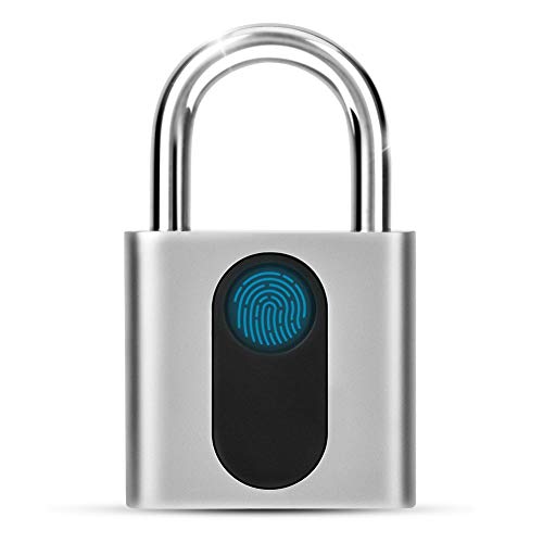 Intelligentes Fingerabdruck-Vorhängeschloss, 20 Fingerabdrücke Elektronisches Keyless-Schloss USB-Sicherheitsschloss für wiederaufladbares Gepäck, IP65 Wasserdicht
