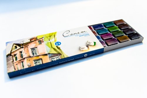 Sonnet Aquarellfarbkasten Set - 24 kräftige Studio Aquarellfarben - Hochwertige Wasserfarben von Nevskaya Palitra…