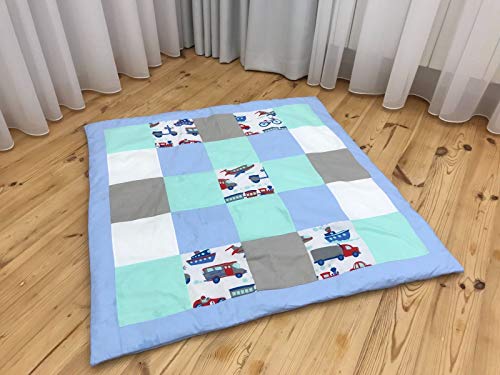 Krabbeldecke Patchwork Decke Spieldecke Babydecke 150x150cm DS6