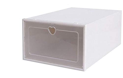 DIFU 20x Plastik Transparente Kunststoff chuhkarton Aufbewahrungsbox Boxen Faltbare Stapelbox Schuhbox Stapelbar Schuhaufbewahrung Allzweck