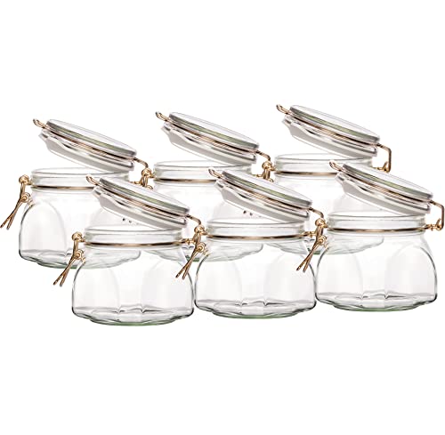 Bielmeier Drahtbügelglas/Set 6 Stück/ 630 ml Einmachglas, Glas, durchsichtig, 10 x 10 x 10.2 cm, 6-Einheiten