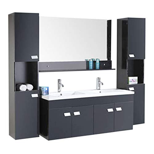 Badmöbel Badezimmermöbel Modell Elegance 120cm Badezimmer Waschbecken Waschtisch Schrank Spiegel Set