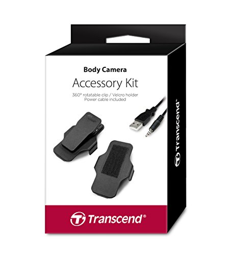 Transcend TS-DBK1 Zubehör-Kit für Bodycam TS-32GDPB20A und TS32GPDB52A (enthält einen 360° drehbaren Clip, einen Klettverschluss, Klettverschlussbänder für die Befestigung)