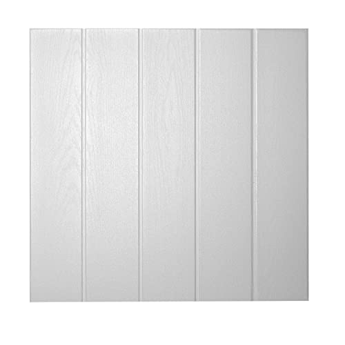 DECOSA Deckenplatten ATHEN in Holz Optik - 80 Platten = 20 m2 - Deckenpaneele in Weiß - Decken Paneele aus Styropor - 50 x 50 cm