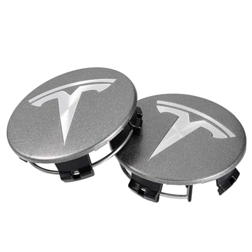 4 Stück Auto Radnabenkappen für Tesla 60MM,Felgenkappen Nabendeckel Radnabendeckel Verschleißfest Kratzfeste Reifen Felgen Zubehör