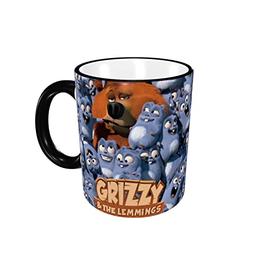 Grizzy und die Lemminge Lustige Tasse Keramiktassen Kaffee Tee Tasse Milch Wasser Tasse Neuartiges Geschenk für Büro und Zuhause