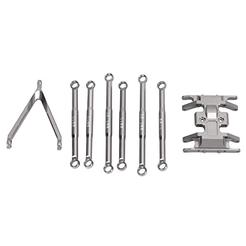 6-teiliges Rod Tie Links Kit RC Aluminiumlegierung Rod Link Chassis Linkage Link Set für Axial SCX24 RC Car(in Titanfarbe)