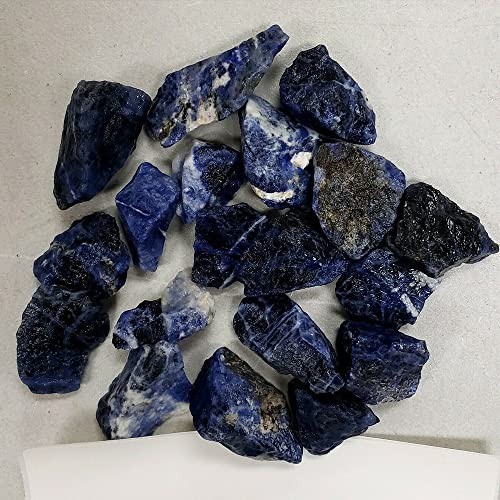 LIJUCAI Roher Blauer Kristall, natürliche, raue Steine, Felsen, Energie, Mineral, Heimdekoration, 50 g