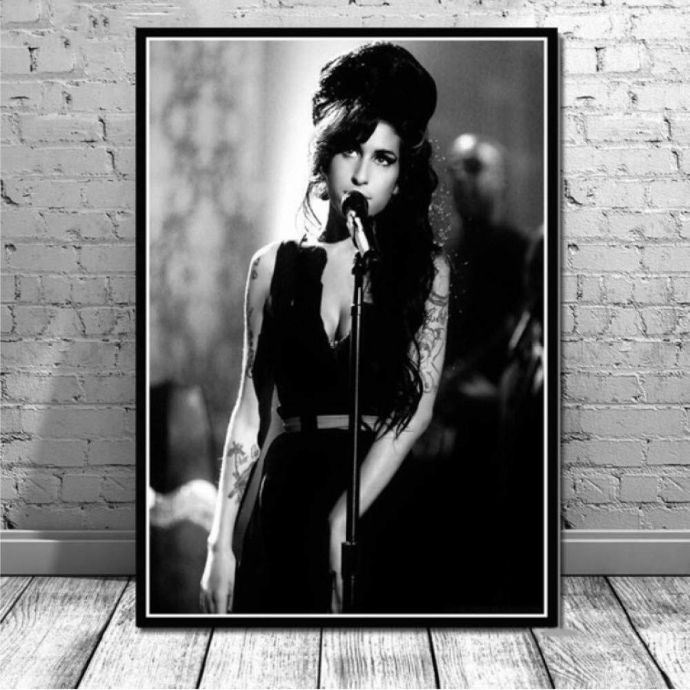 Schönheit Frau Amy Winehouse Musik Sängerin Star Pop Poster Drucke Benutzerdefinierte Kunst Ölgemälde Wandbilder Für Wohnzimmer Wohnkultur 50 × 70Cm Kein Rahmen
