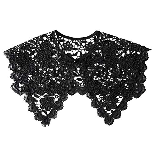 SOIMISS Damen Schal Hollow Out Lace Floral Fake Collar für Damen Lady Vest Tank Top Dress Shirt (Schwarz)