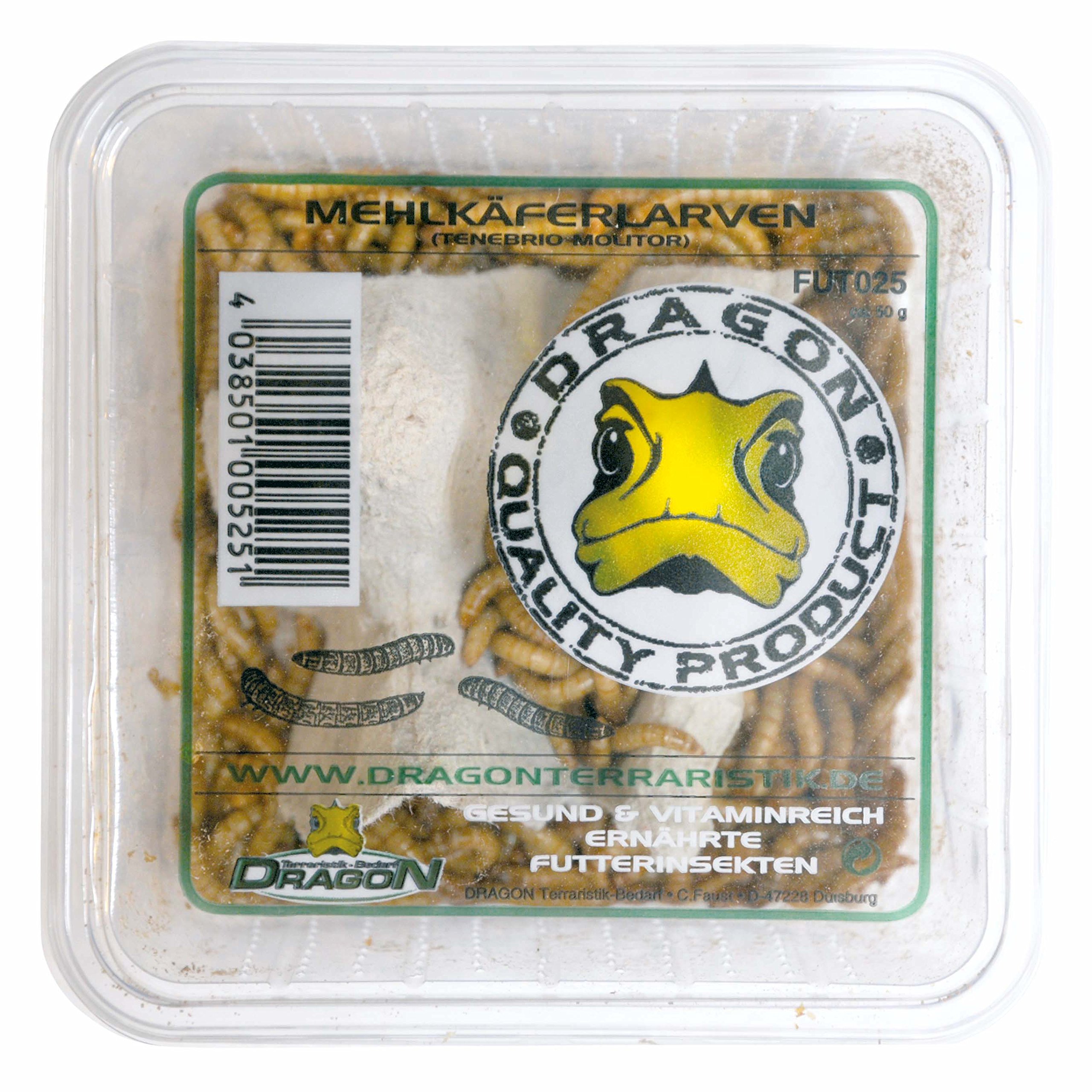 Mehlwürmer 1kg in Karton (Tenebrio Molitor) - Futtertiere - Reptilienfutter - Futterinsekt