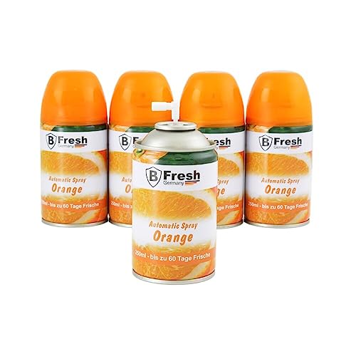 5x 250ml Lufterfrischer Nachfüller für Airwick Freshmatic 𝗔𝗶𝗿 𝗪𝗶𝗰𝗸 𝗙𝗿𝗲𝘀𝗵 𝗺𝗮𝘁𝗶𝗰 𝗠𝗮𝘅 Raum Duftspray Raumspray Duftspender (Orange)